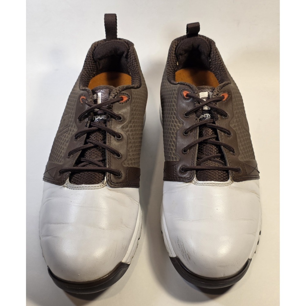 FootJoy Contour Series Golf Shoes Womens 7.5M White Brown Orange 54096 EUC - Picture 3 of 10